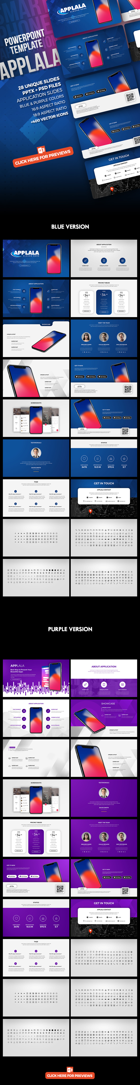 Applala Mobile Application PowerPoint Template - Creative PowerPoint Templates