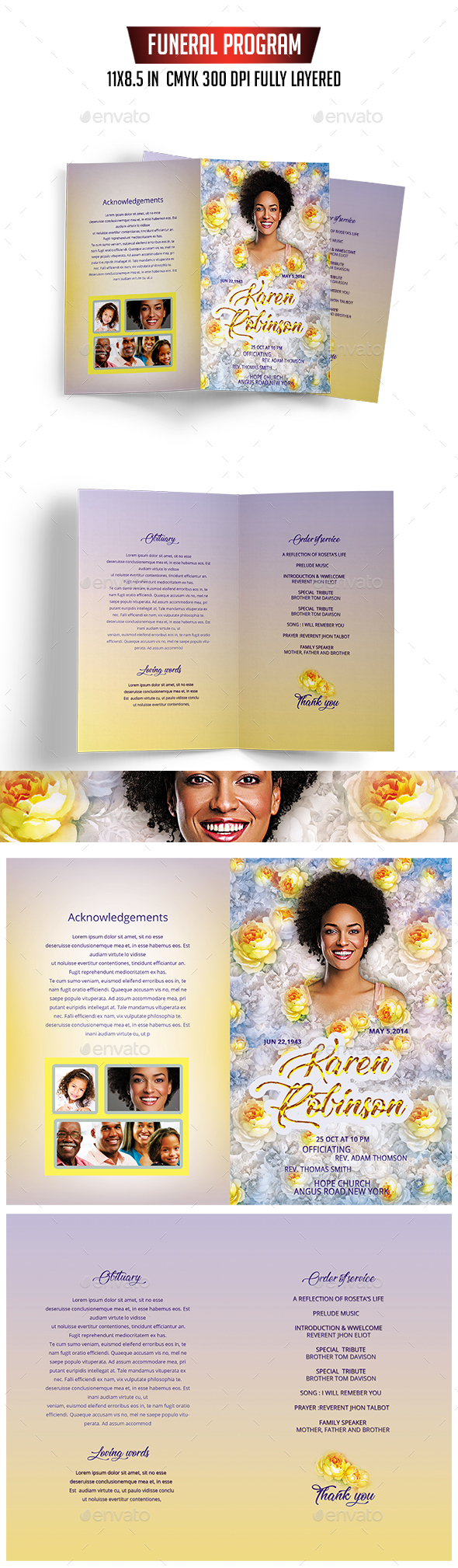 Funeral Program Template - Informational Brochures