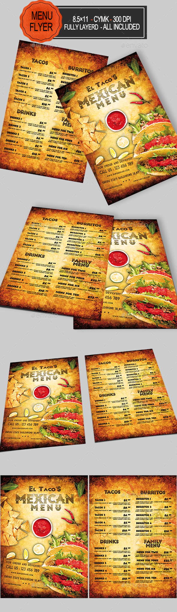 Mexican Food Menu - Food Menus Print Templates