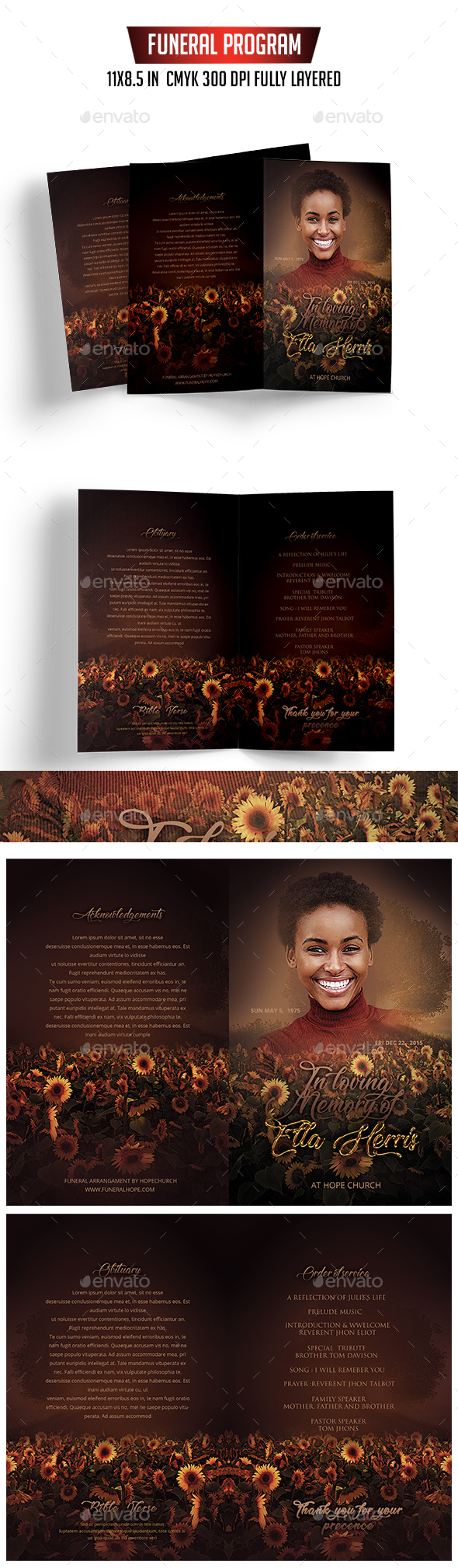 Funeral Program Template - Informational Brochures