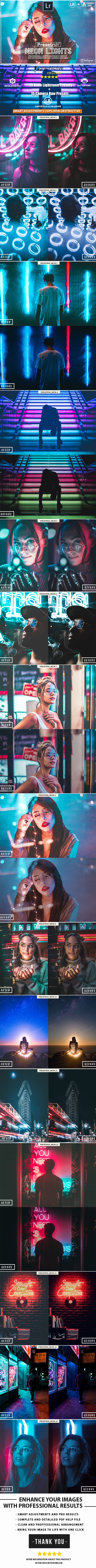 15 Neon Light Lightroom Presets & Camera Raw - Lightroom Presets Add-ons