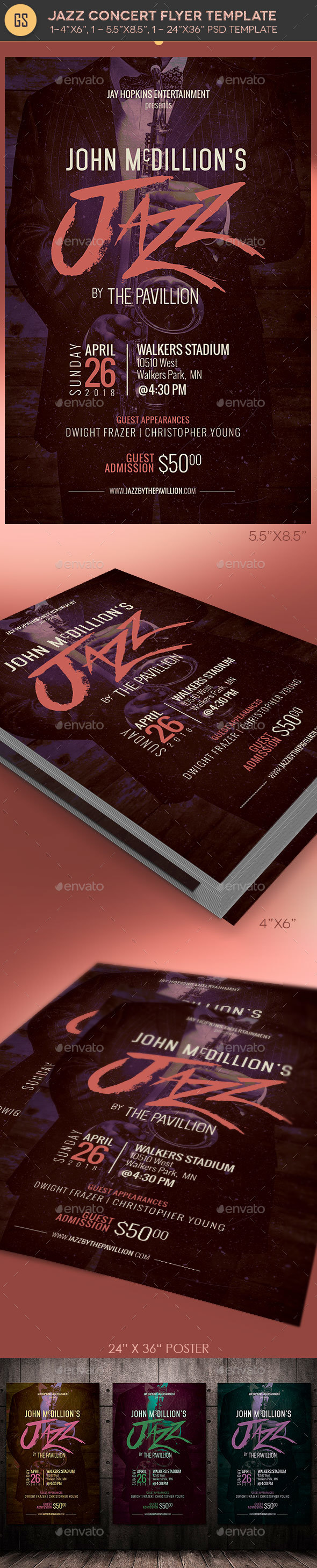 Jazz Concert Flyer Poster Template - Events Flyers