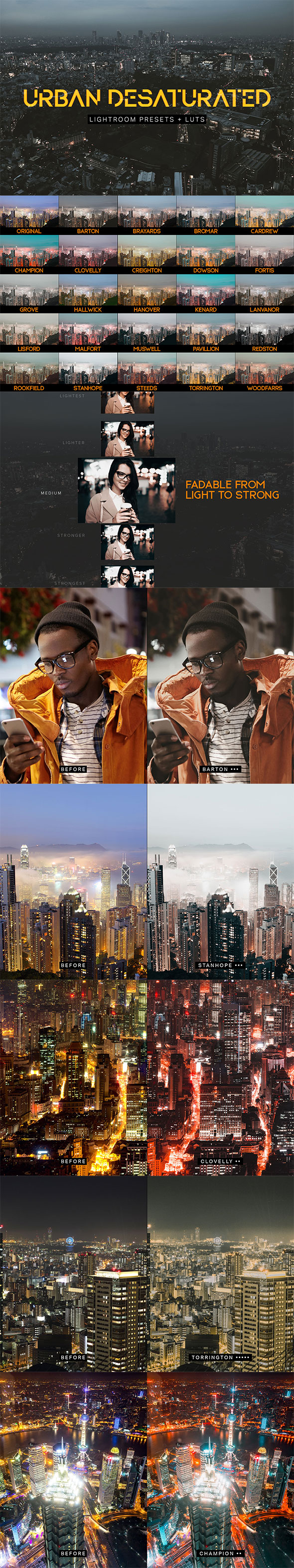 Urban Desaturated Lightroom Presets and LUTs - Landscape Lightroom Presets