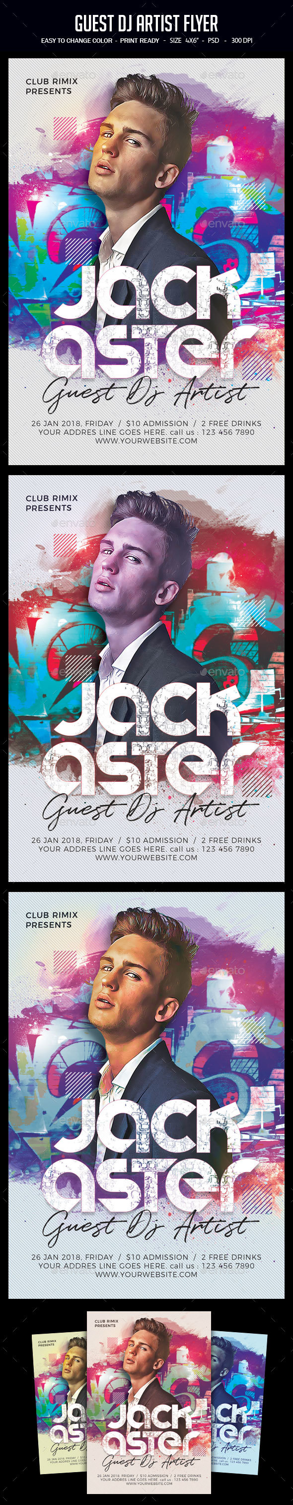 Guest DJ Artist Flyer - Clubs & Parties Events