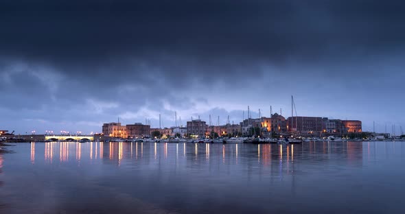 Time lapse of Taranto old city at sunrise