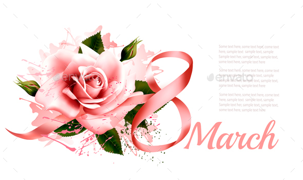 Pink Rose with Ribbon - Miscellaneous Seasons/Holidays