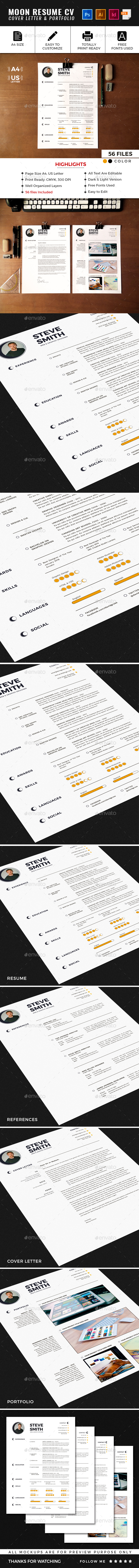 Moon Resume CV Template - Resumes Stationery