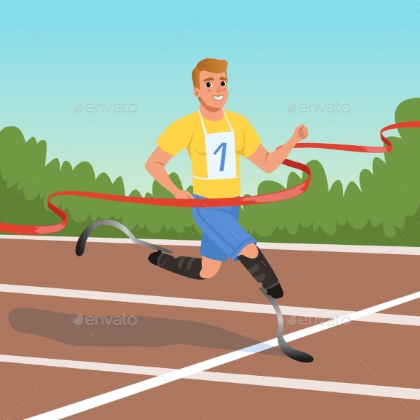 Sprinter with Prosthetic Legs Taking Part - Sports/Activity Conceptual