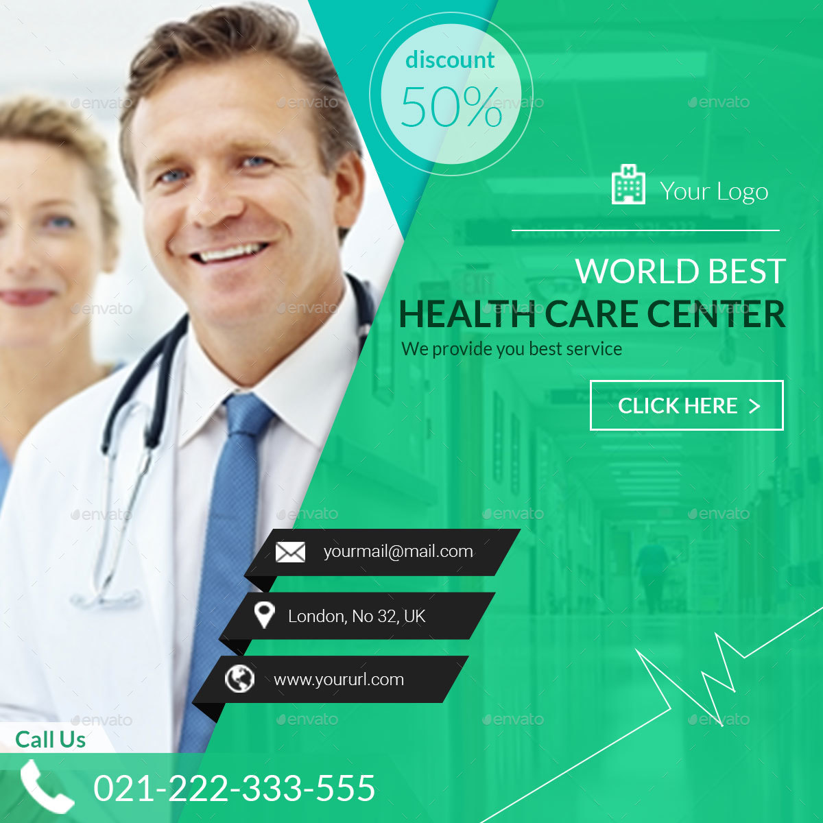 Healthcare Center Facebook Ad Banners - AR, Web Elements | GraphicRiver