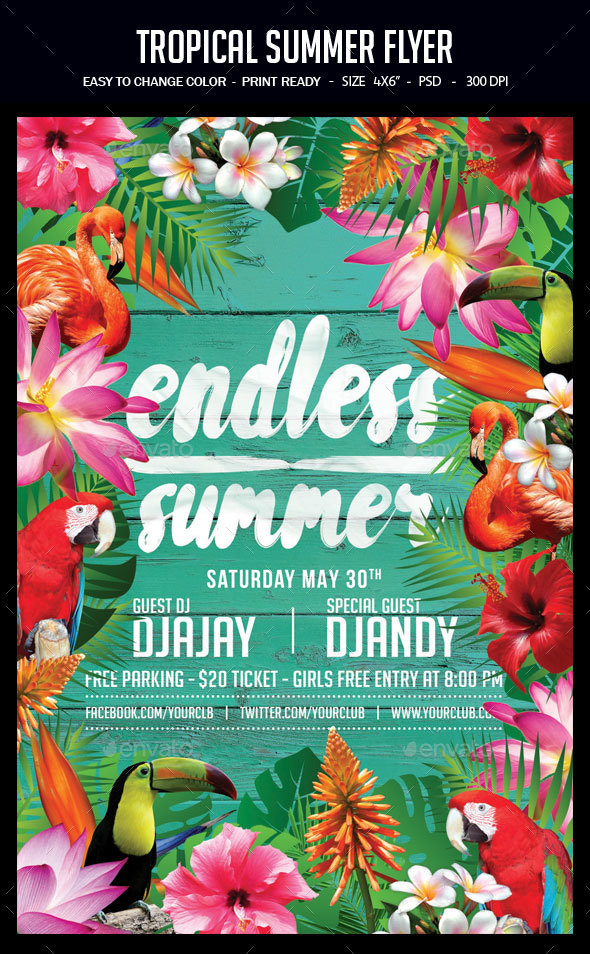 Tropical Summer Flyer - Clubs & Parties Events
