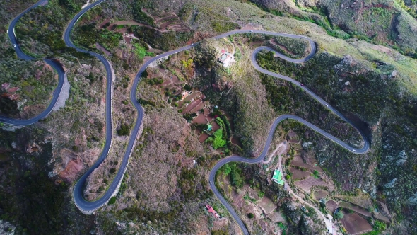 Road Winding in Mountains