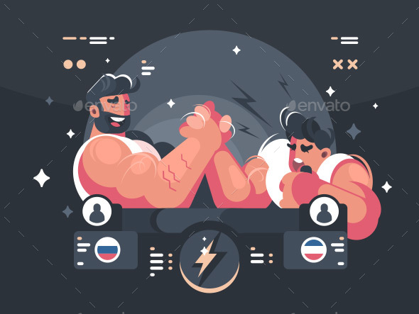 Competitions in Armwrestling - People Characters