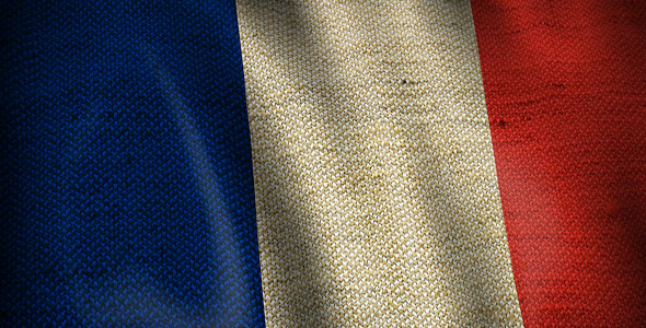 Burlap Flag of France