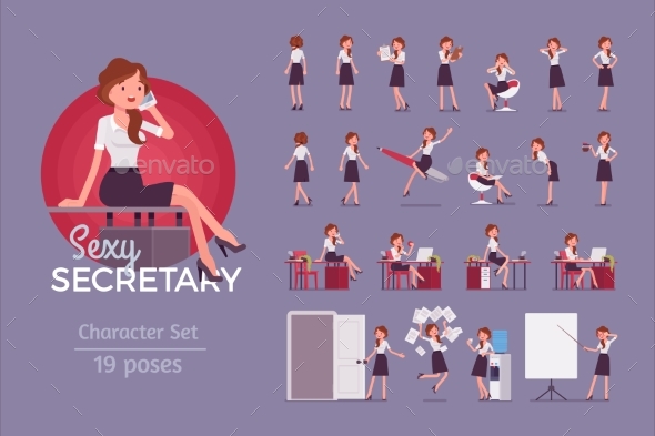 Secretary Ready-to-Use Character Set - People Characters