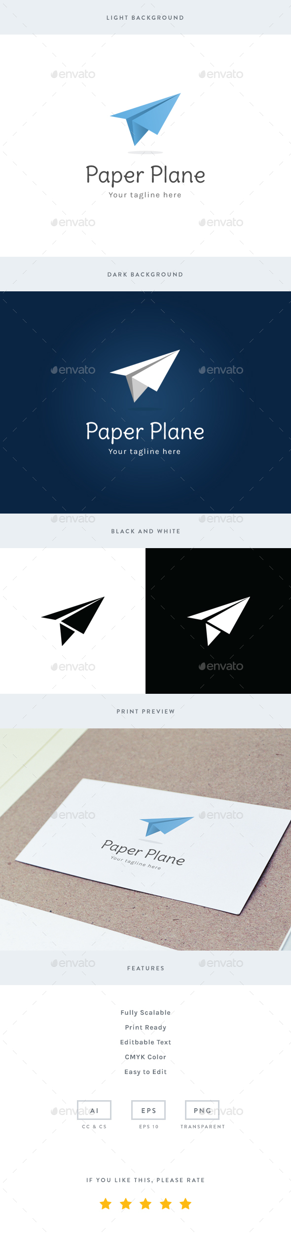 Paper Plane Logo - Objects Logo Templates