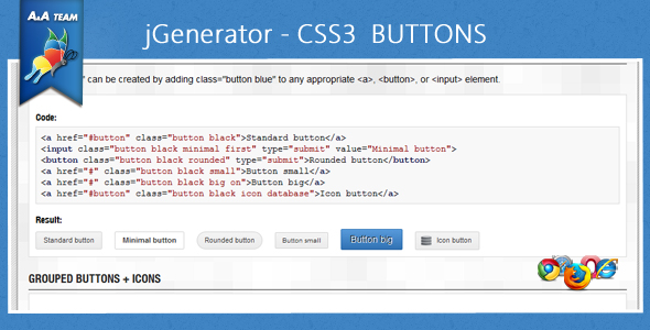 jGenerator - CSS3 Buttons