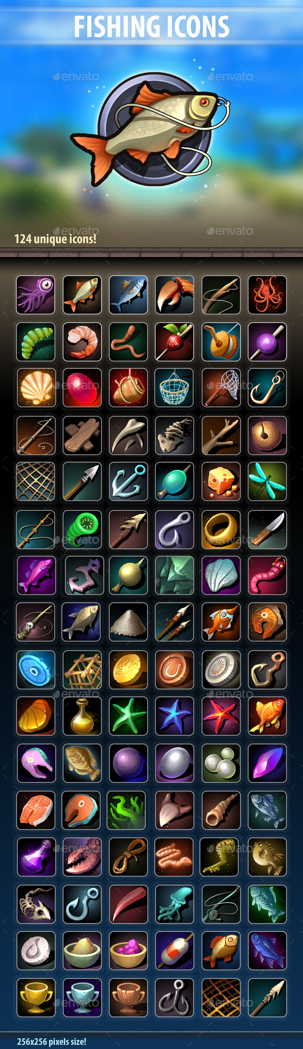 Fishing Icons - Miscellaneous Game Assets