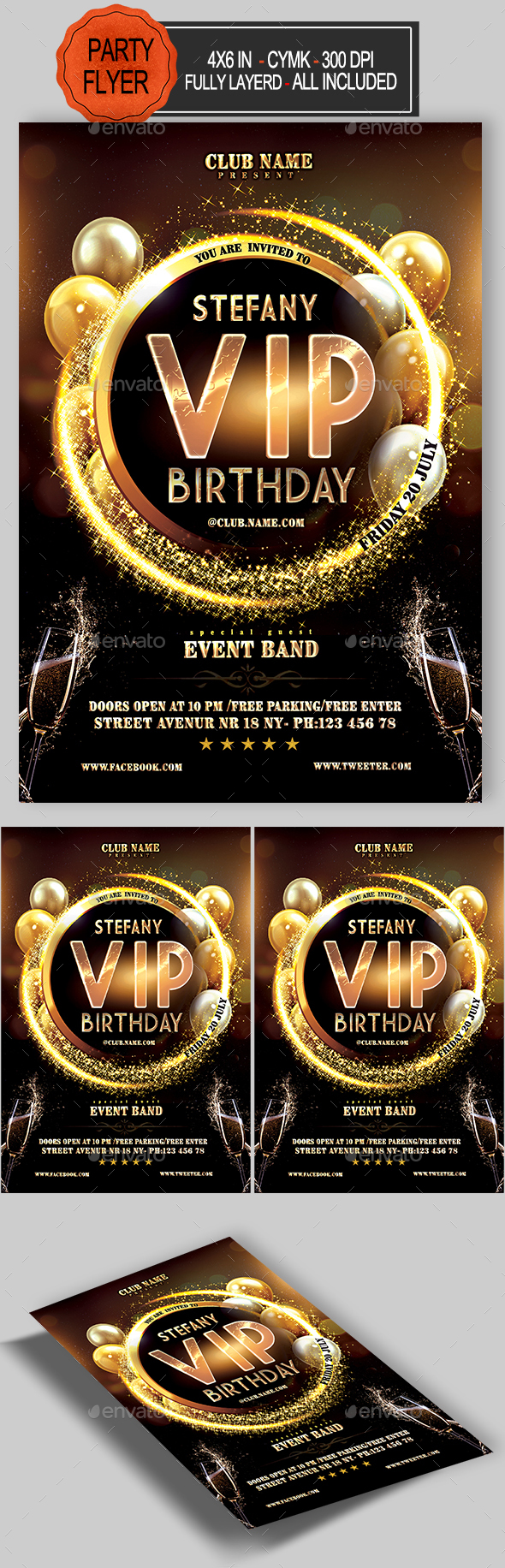 VIP Birthday Flyer - Clubs & Parties Events