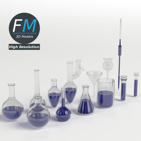 Laboratory Glassware Set - 3DOcean Item for Sale