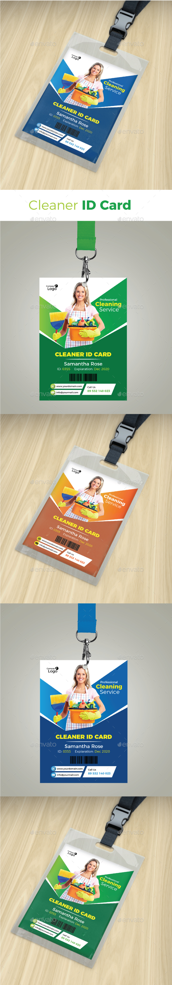 Cleaner Id Card - Miscellaneous Print Templates