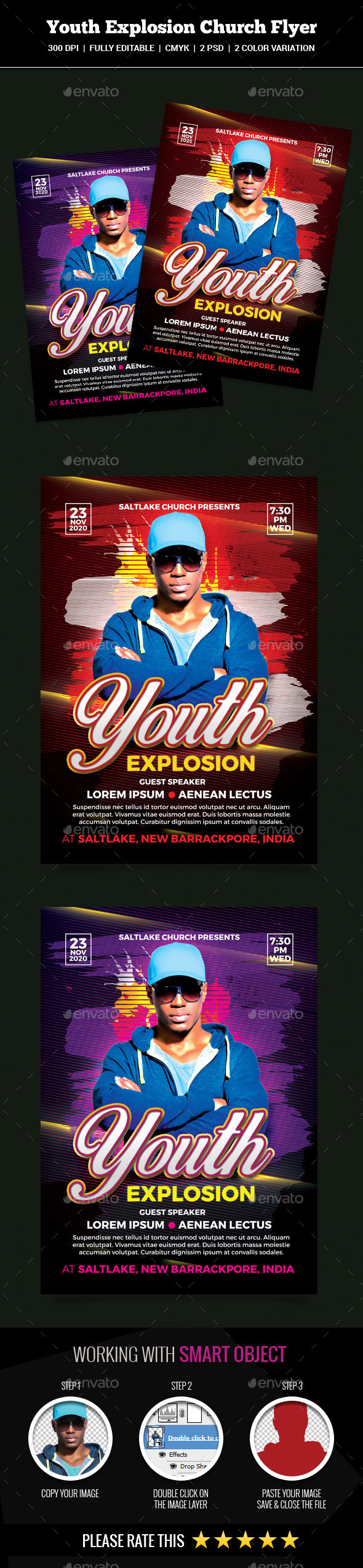 Youth Explosion Church Flyer - Church Flyers