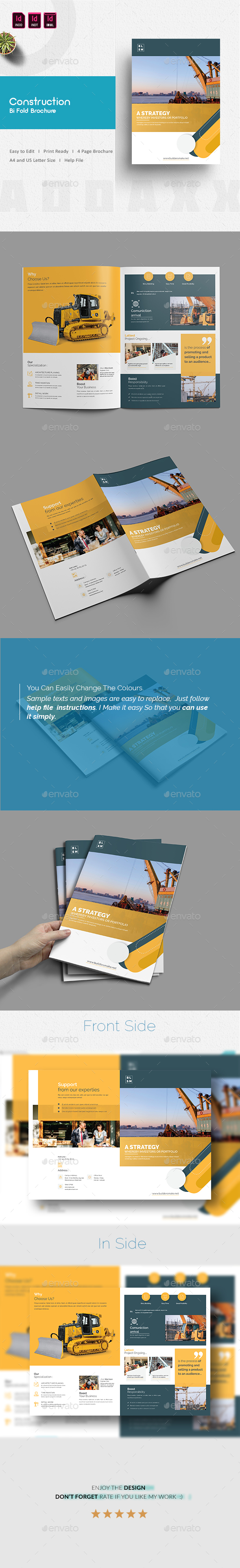 Construction Bi Fold Brochure - Corporate Brochures