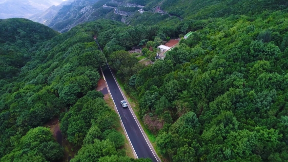 Road Winding in Mountains