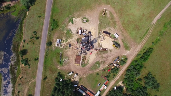  Oil Gas Drilling Tower in Forest alt