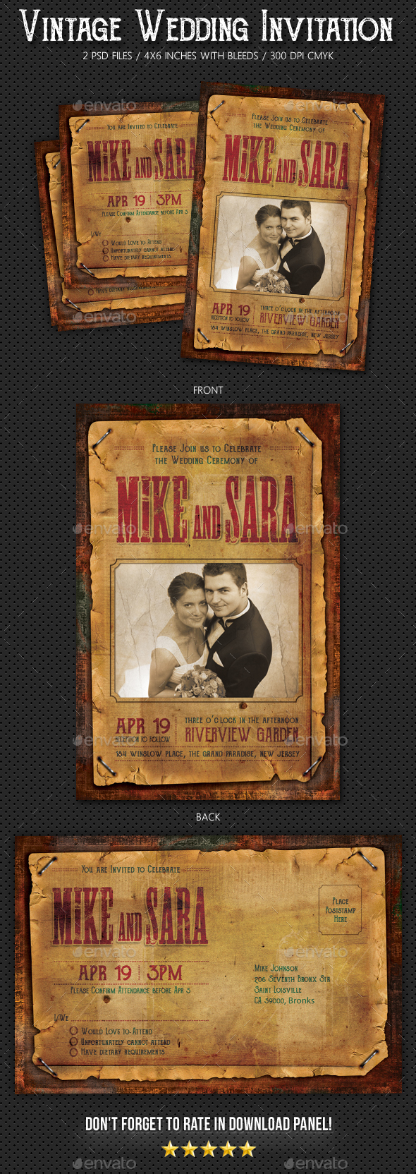 Vintage Wedding Invitation - Weddings Cards & Invites
