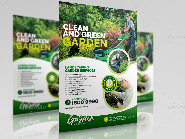 Garden Landscaping and Lawn Design Flyer by Artchery ...