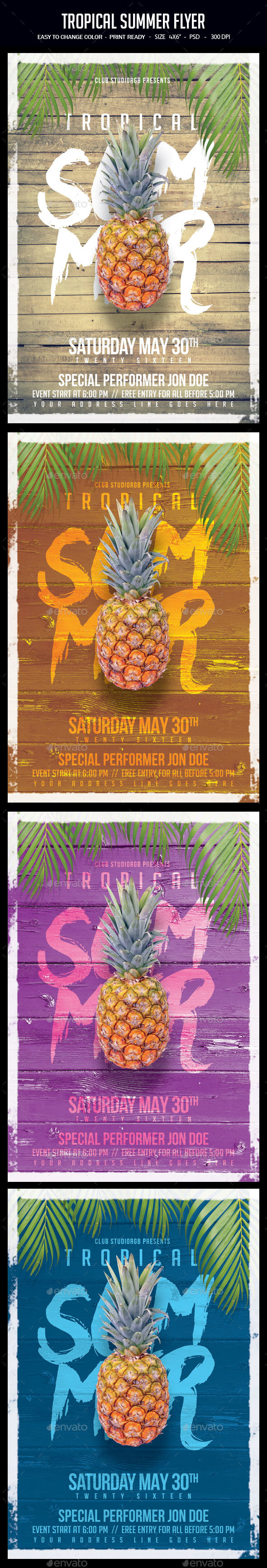 Tropical Summer Flyer - Clubs & Parties Events