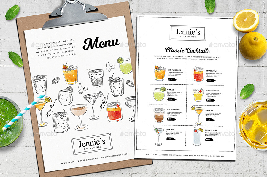 Cocktail Menu Templates 3, Print Templates | GraphicRiver