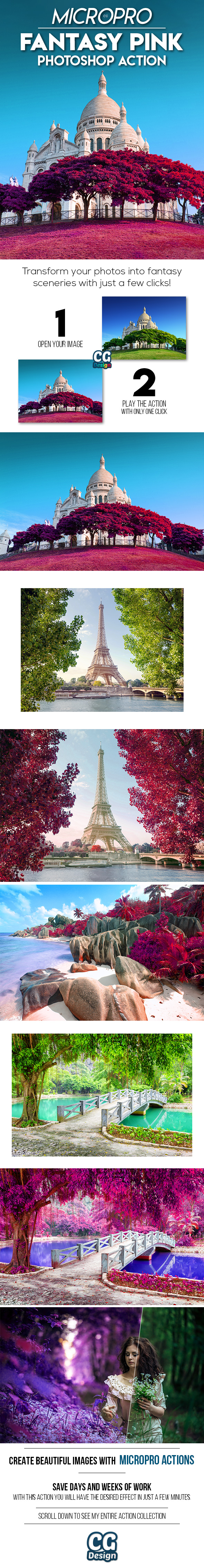 MicroPro Fantasy Pink Photoshop Action - Photo Effects Actions