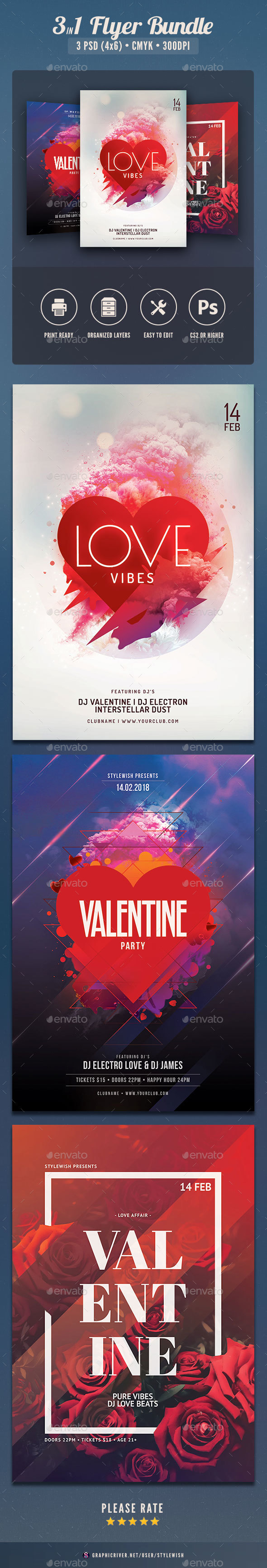 Valentine Flyer Bundle Vol.05 - Clubs & Parties Events