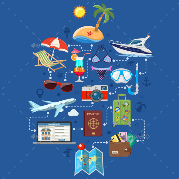 Vacation and Tourism Infographics - Travel Conceptual