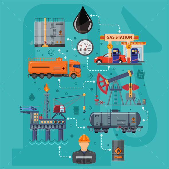 Oil Industry Infographics - Industries Business