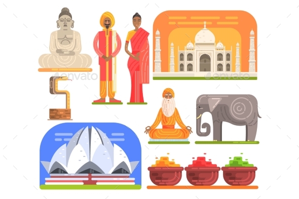 Famous Touristic Attractions to See in India - Religion Conceptual