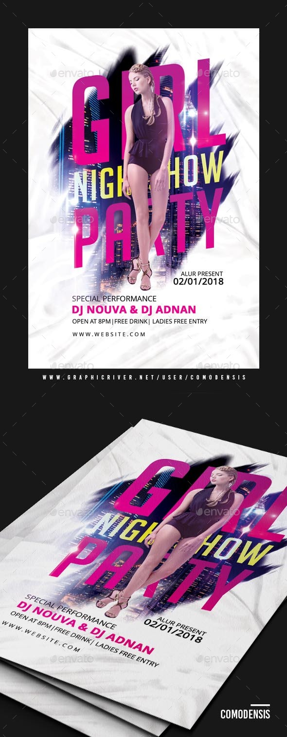 Sexy Girls / Ladies Night Party Flyer Template - Clubs & Parties Events