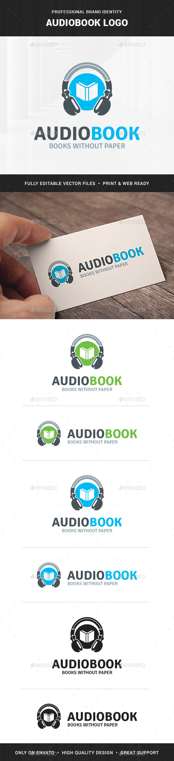 Audio Book Logo Template - Objects Logo Templates