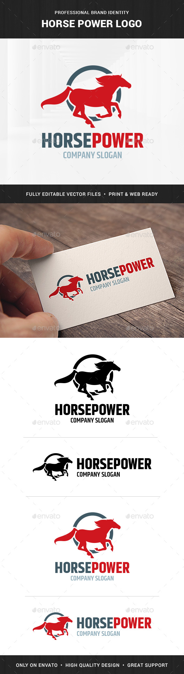 Horse Power Logo Template - Animals Logo Templates
