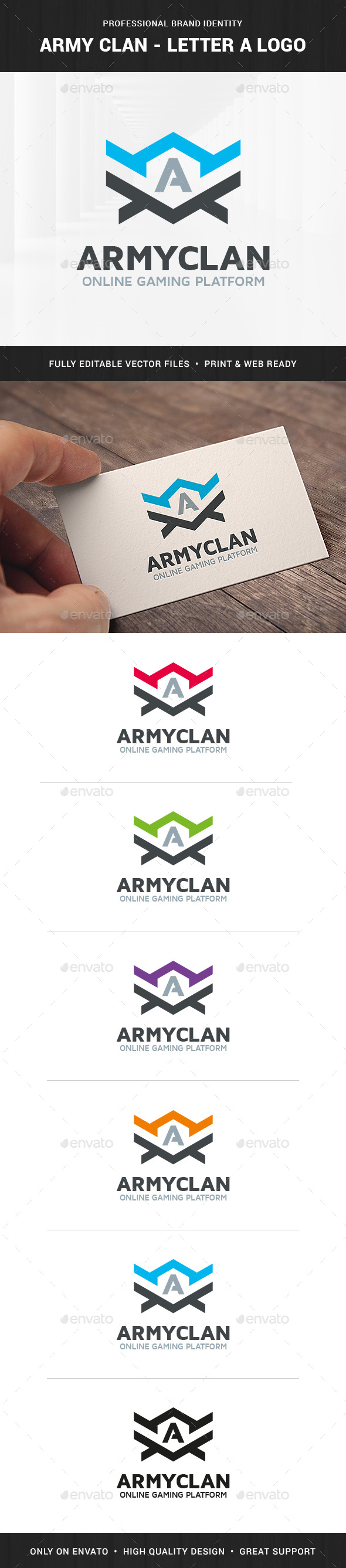 Army Clan - Letter A Logo - Letters Logo Templates