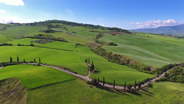 Tuscany Aerial Landscape of Farmland Hill Country alt