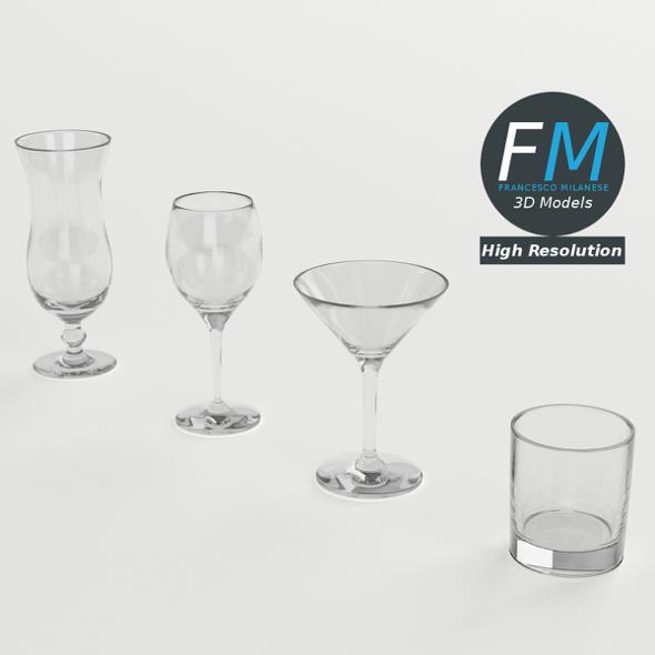 Cocktail Glasses - 3DOcean Item for Sale