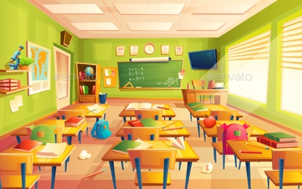Vector School Classroom Interior - Miscellaneous Vectors
