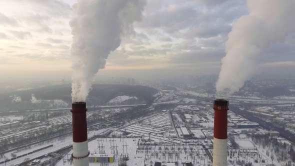 Aerial View of a Factory Pipes alt