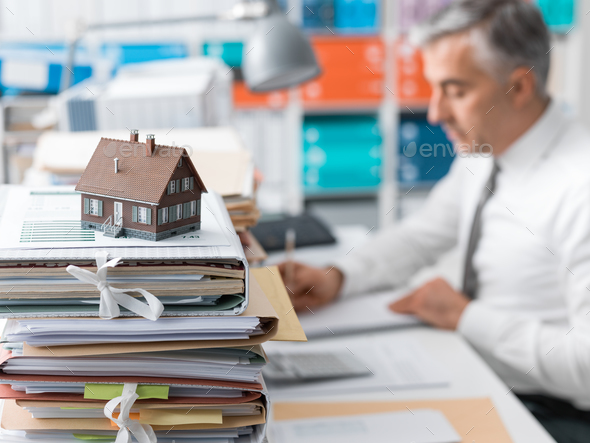 Real estate, mortgage loans and paperwork - Stock Photo - Images