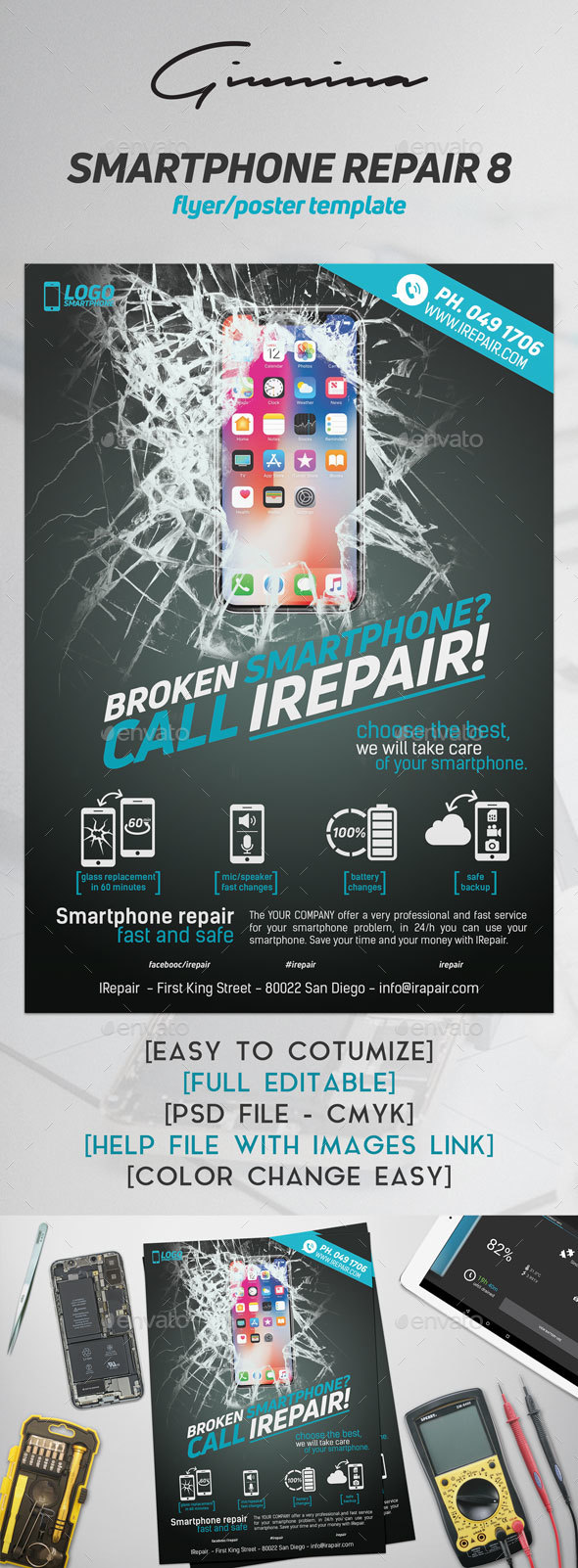 Smartphone Repair 9 Flyer/Poster - Commerce Flyers