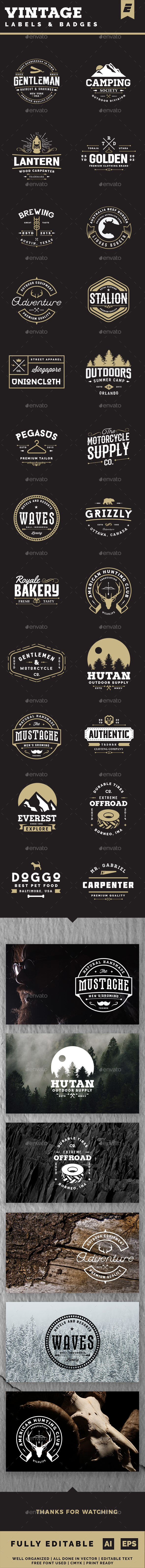 Vintage Label and Badges - Badges & Stickers Web Elements