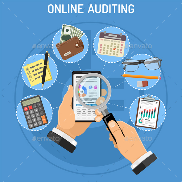 Online Auditing Tax Process Accounting Concept - Concepts Business
