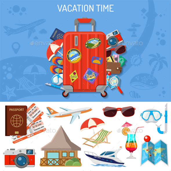 Vacation and Tourism Banner - Travel Conceptual